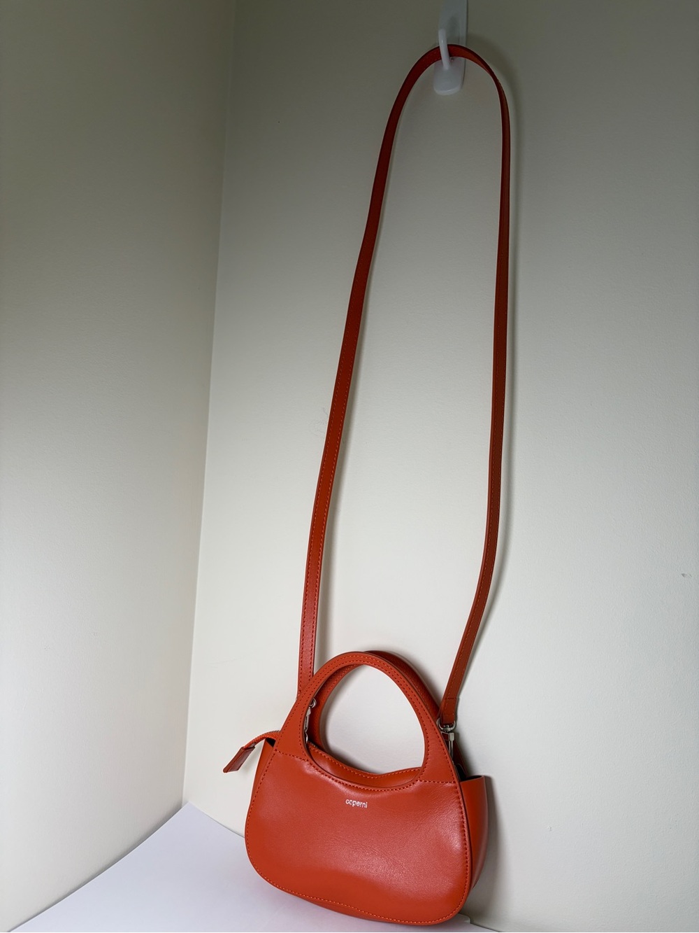 Coperni Orange Mini Leather Crossbody Bag